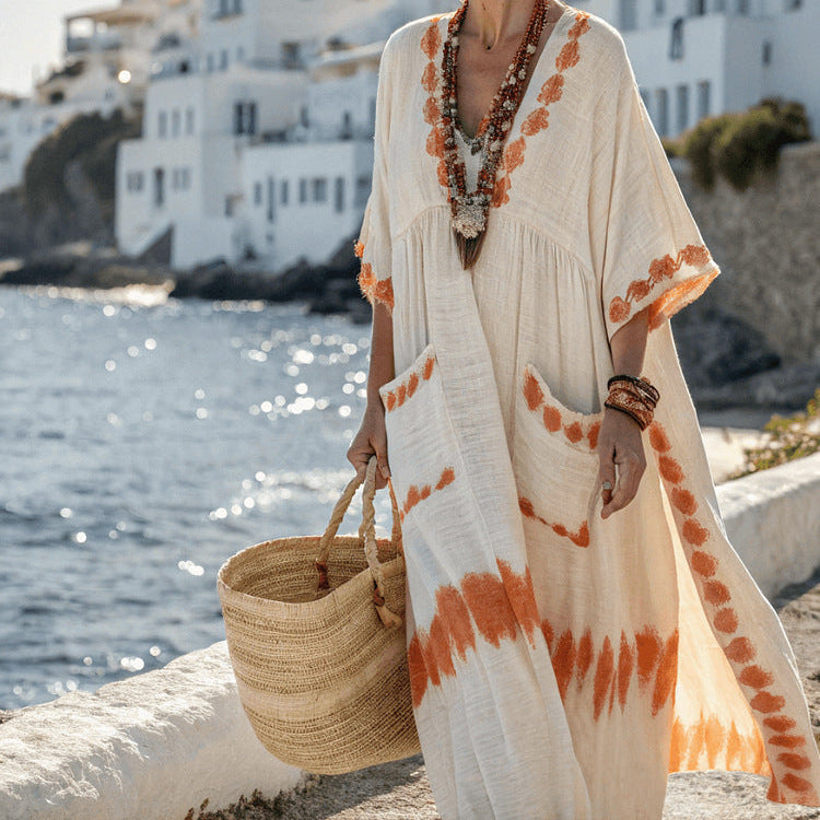 Caftan Dress "Faustine" – Naxos Ochre