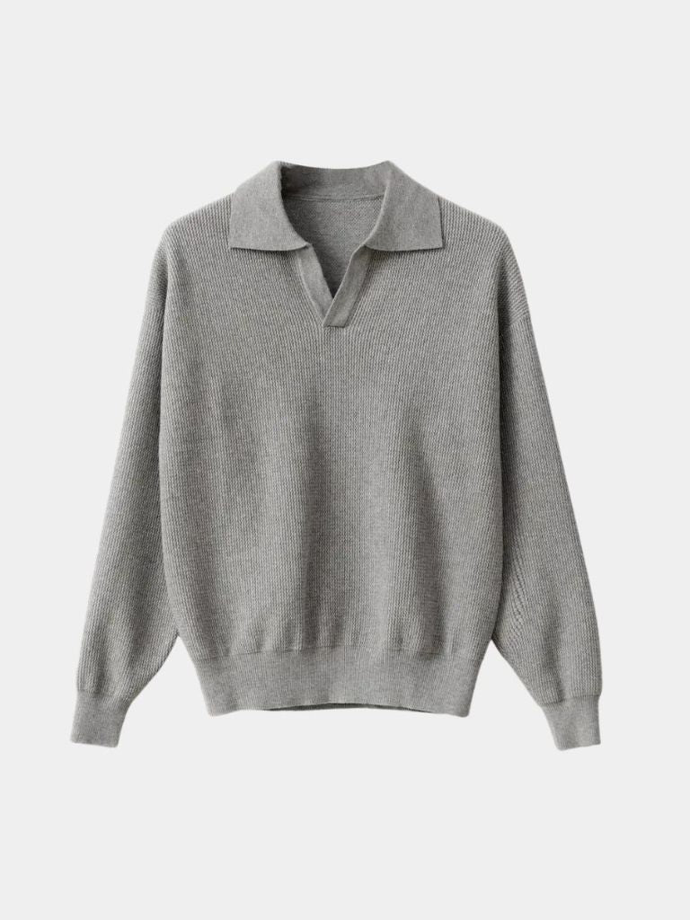 Men's V-Neck Polo Sweater - Rowan