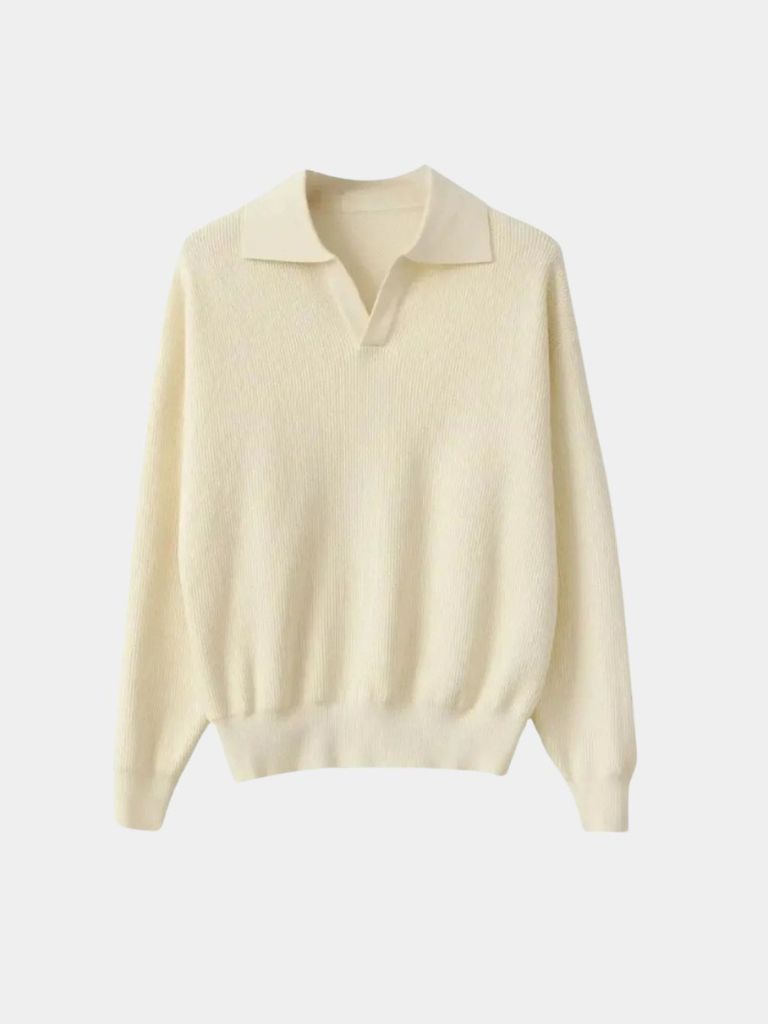 Men's V-Neck Polo Sweater - Rowan