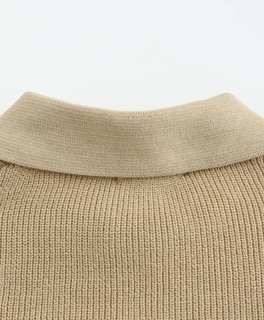 Essential Sweater with Zipped Polo - Rowan
