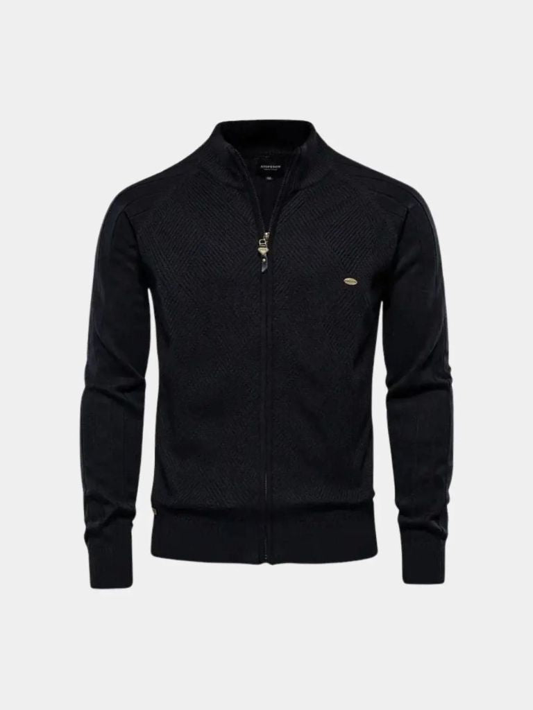 Simple Jacquard Zip Sweater - Rowan