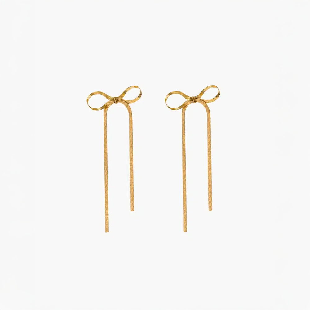 Sarella | Earrings with Knot and Golden Snake Chain