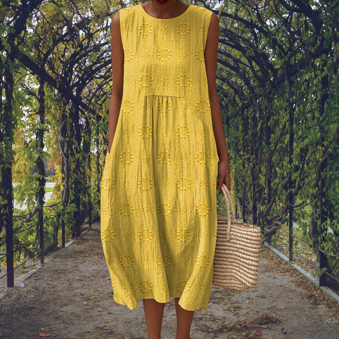 Helen – Elegant sleeveless dress with pockets
