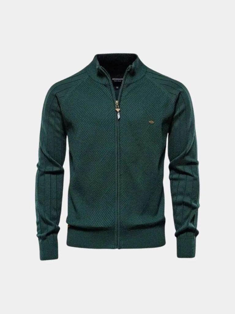 Simple Jacquard Zip Sweater - Rowan
