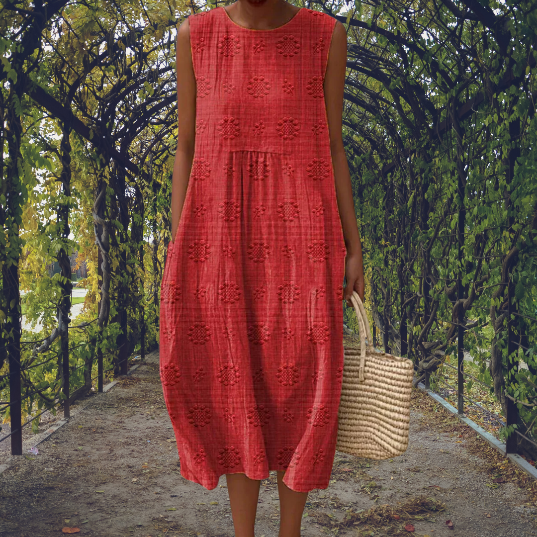 Helen – Elegant sleeveless dress with pockets