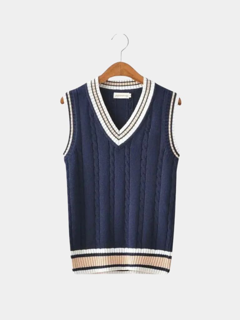 Elegant Knit Vest with V-Neck - Rowan