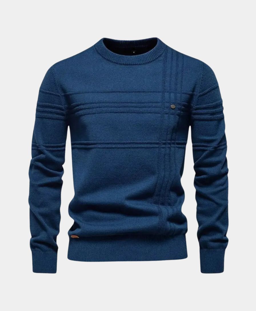 Knitted Striped Cotton Sweater - Rowan
