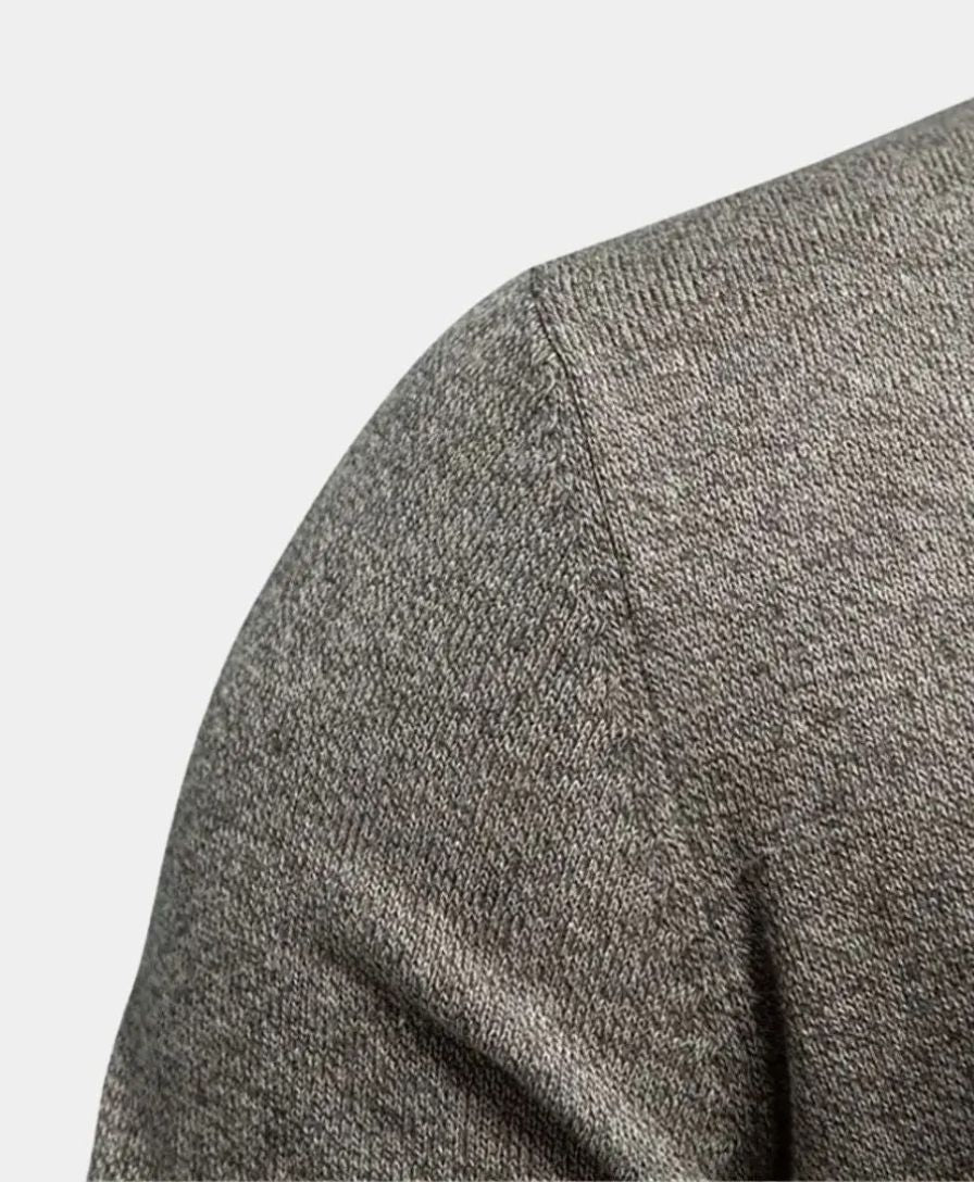 Knitted Cotton Sweater with High Collar - Rowan