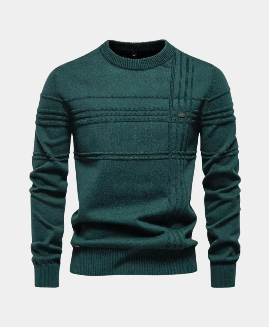 Knitted Striped Cotton Sweater - Rowan