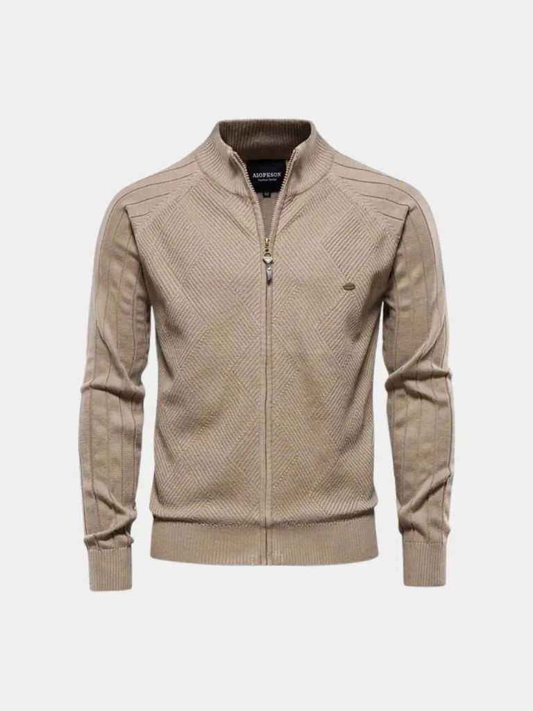 Simple Jacquard Zip Sweater - Rowan