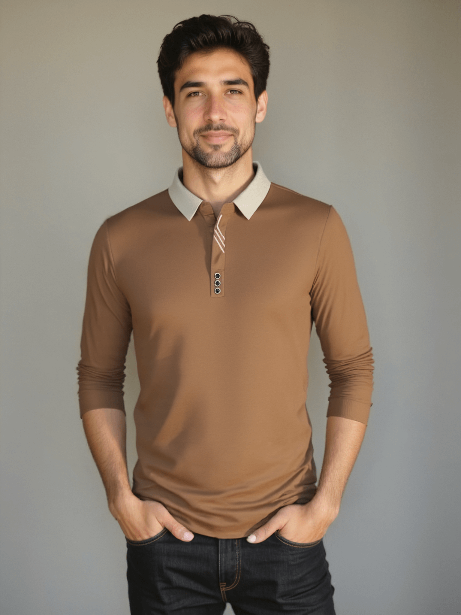 Elegant Long Sleeve Polo - Rowan