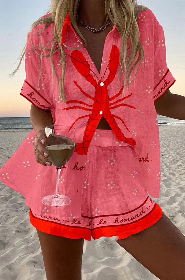 Pallina | Pink Lobster Short Set