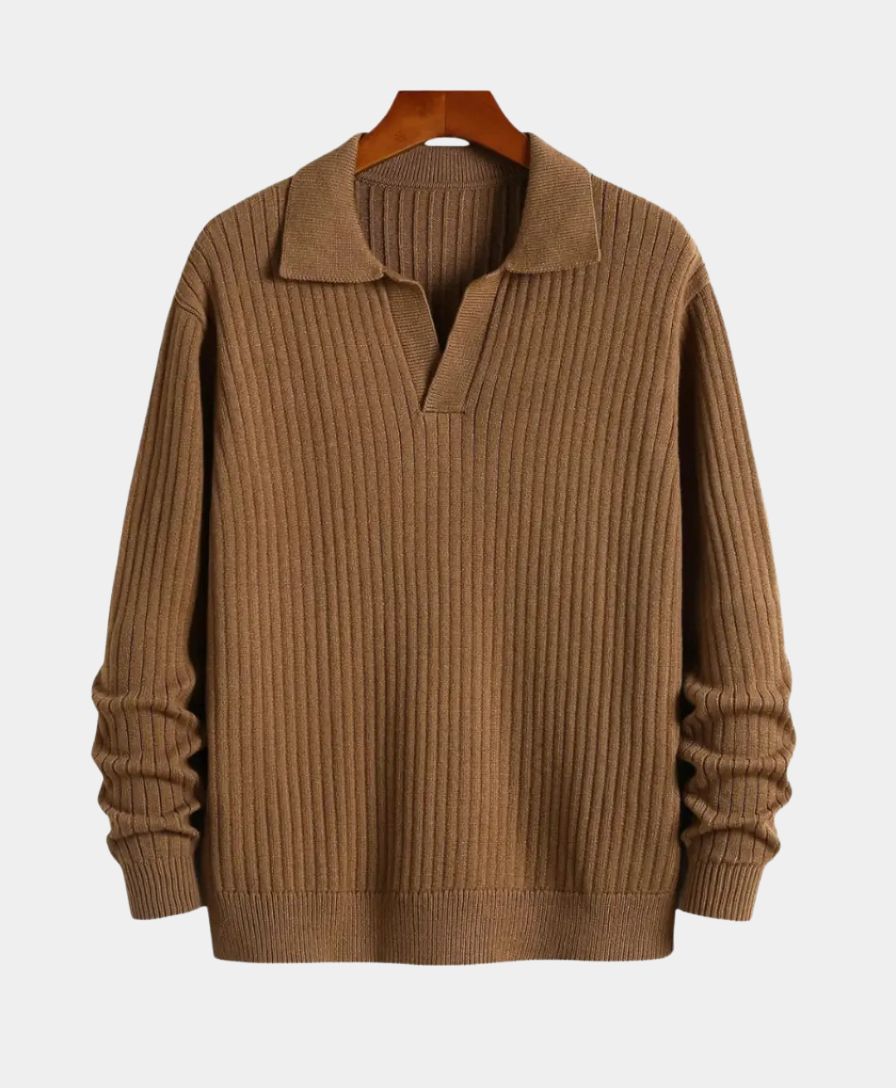 Polyester Sweater with V-Neck - Rowan