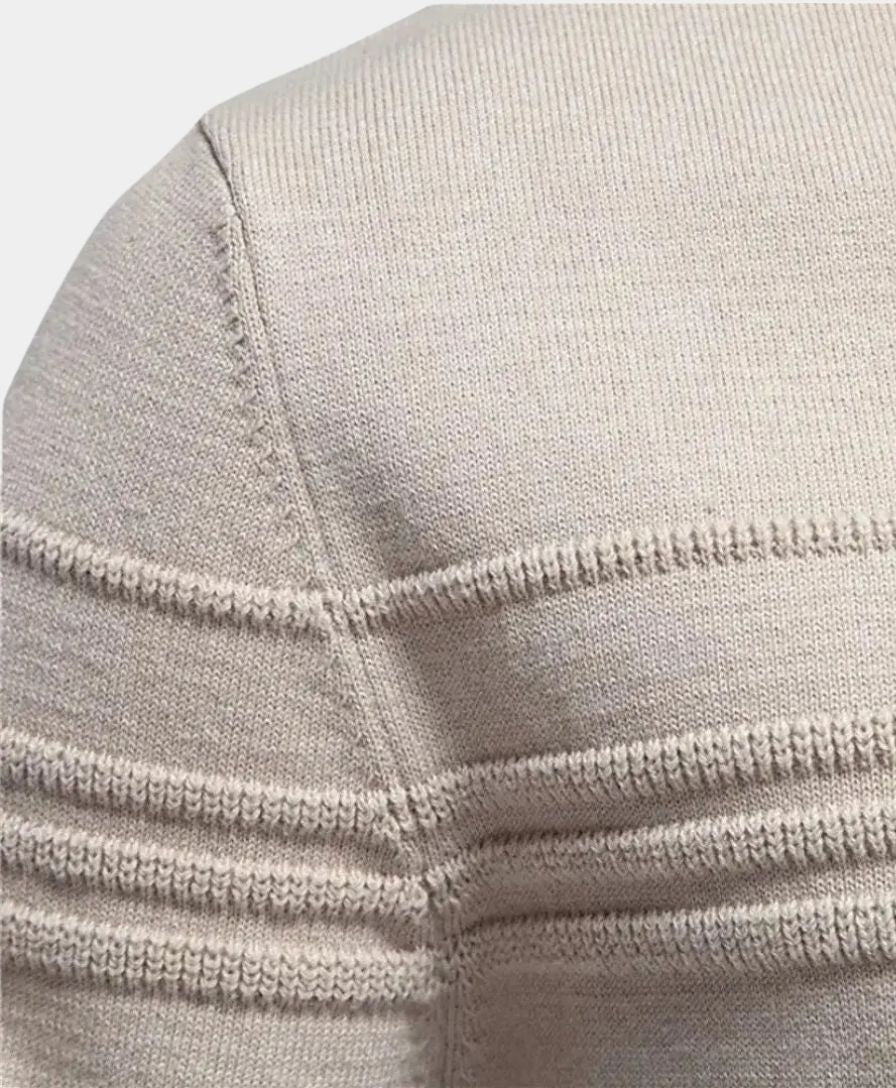 Knitted Striped Cotton Sweater - Rowan