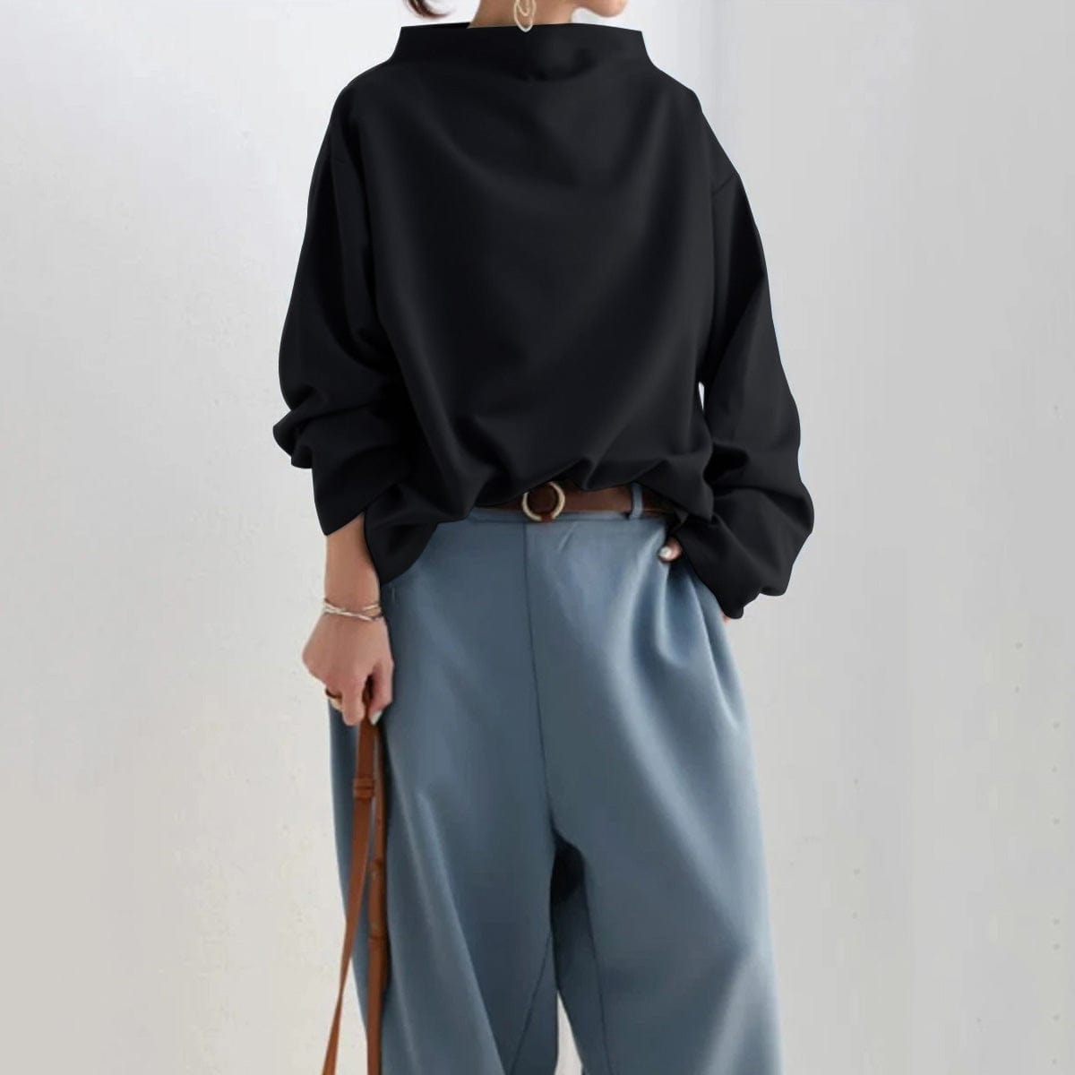 ARIA - SOFT KNIT HIGH NECK TOP