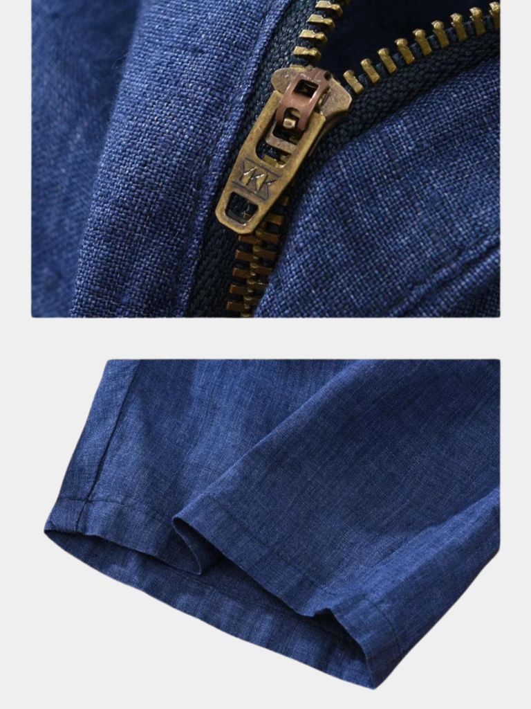 Horizon Blue Linen Shorts - Rowan