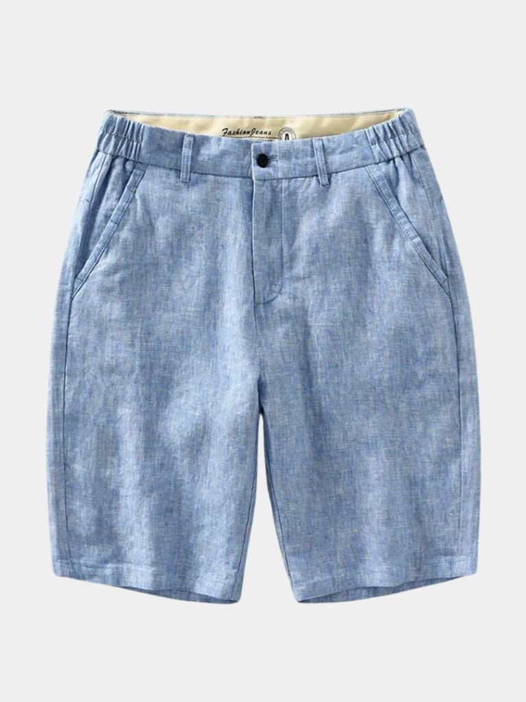 Horizon Blue Linen Shorts - Rowan