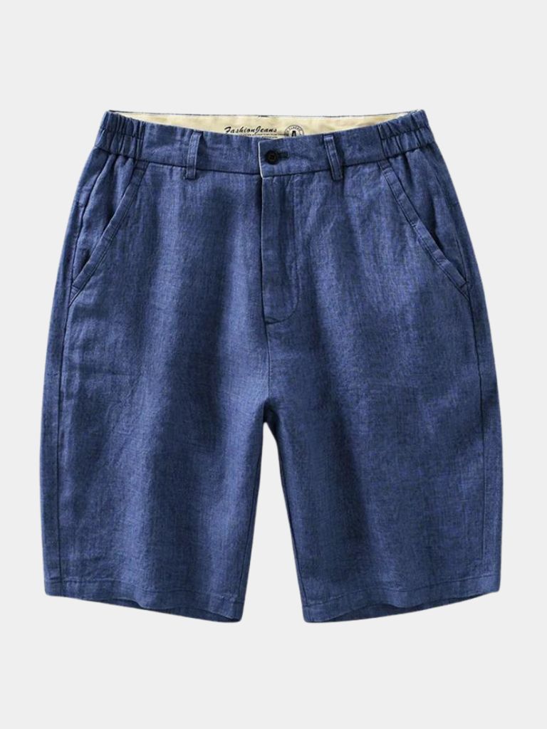 Horizon Blue Linen Shorts - Rowan