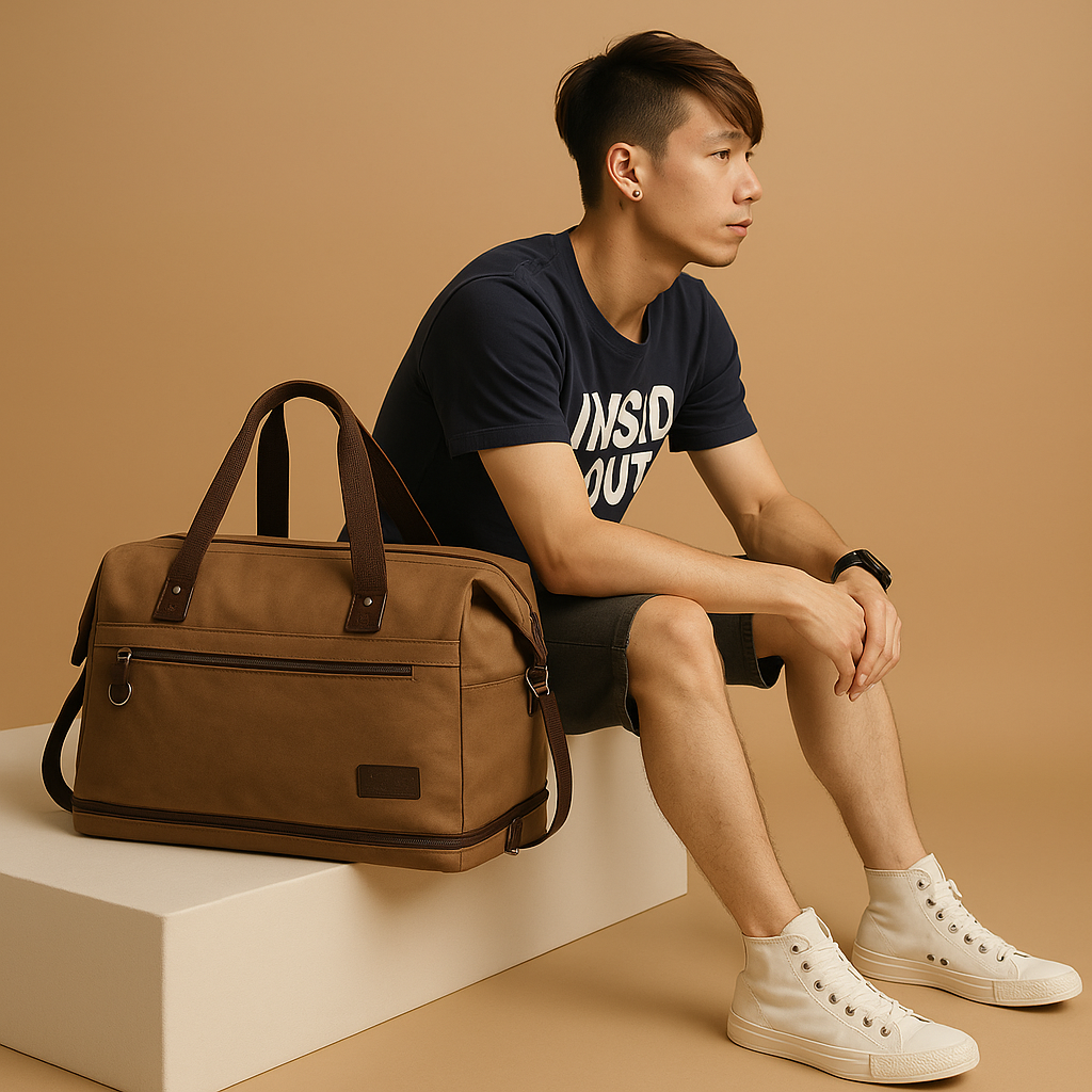 Canvas commuter shoulder bag | Nathan
