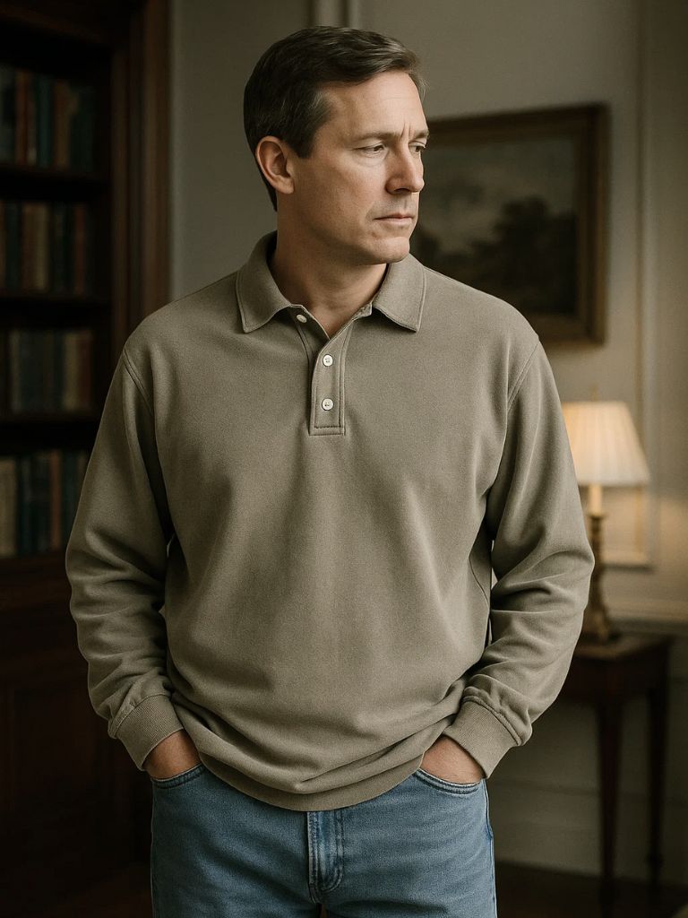 Canyon Mist Long Sleeve Polo – Rowan