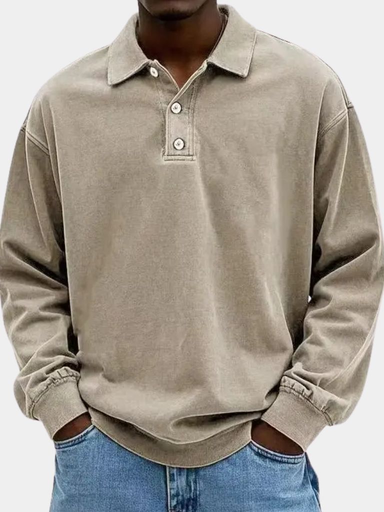 Canyon Mist Long Sleeve Polo – Rowan