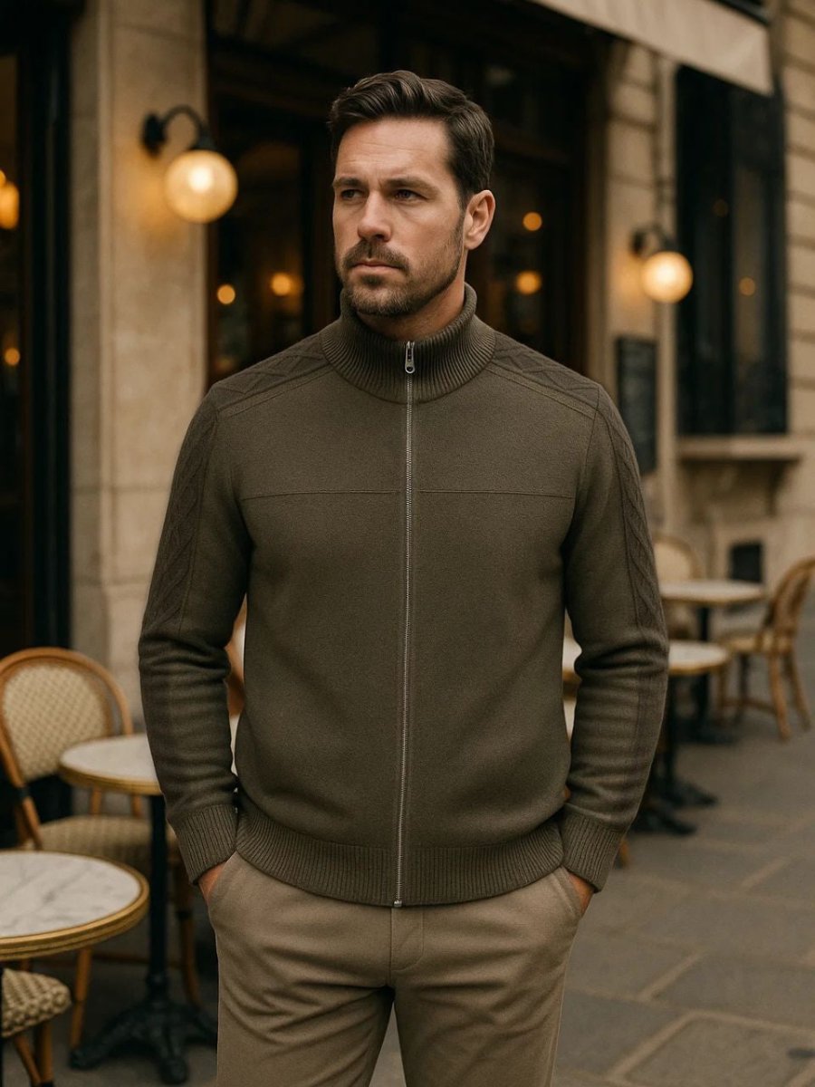 Rowan Roll Neck Cashmere Zip Pullover