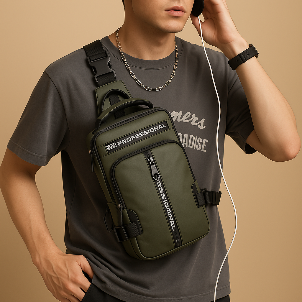 Casual anti-theft crossbody bag with hidden zippers | Damon