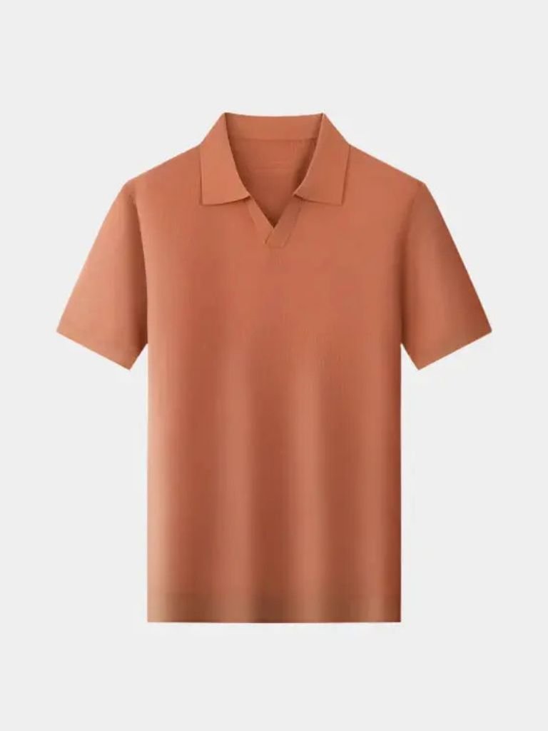 Casual Buttonless Knit Polo Shirt - Rowan