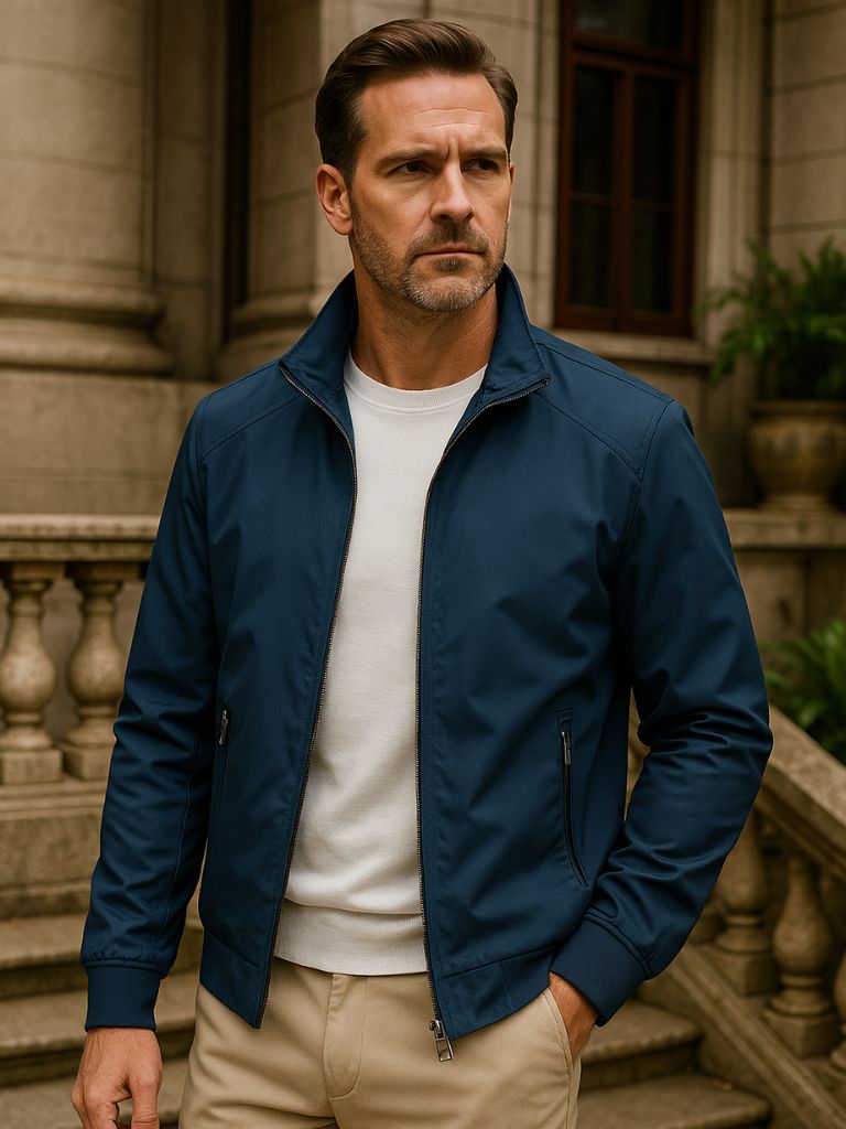 Rowan Casual Solid Bomber Jacket