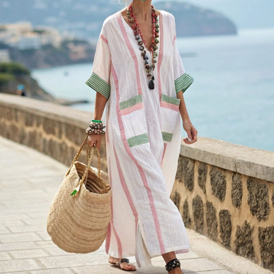 Caftan Dress "Charlotte" β Garden of the Sea