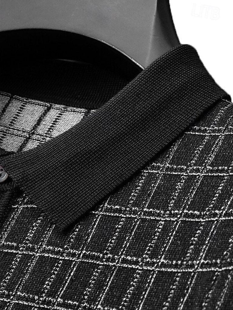 Classic Black Knit Polo - Rowan