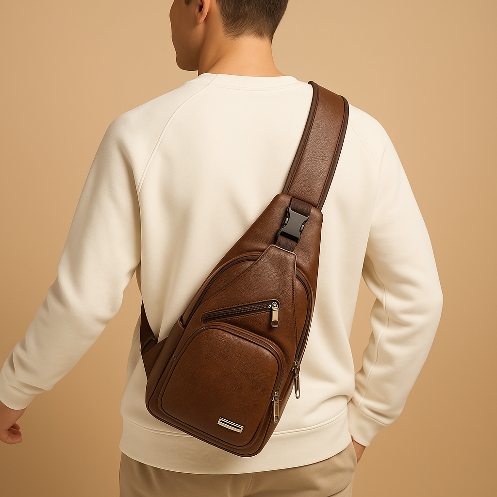 Classy leather anti-theft crossbody bag | Declan