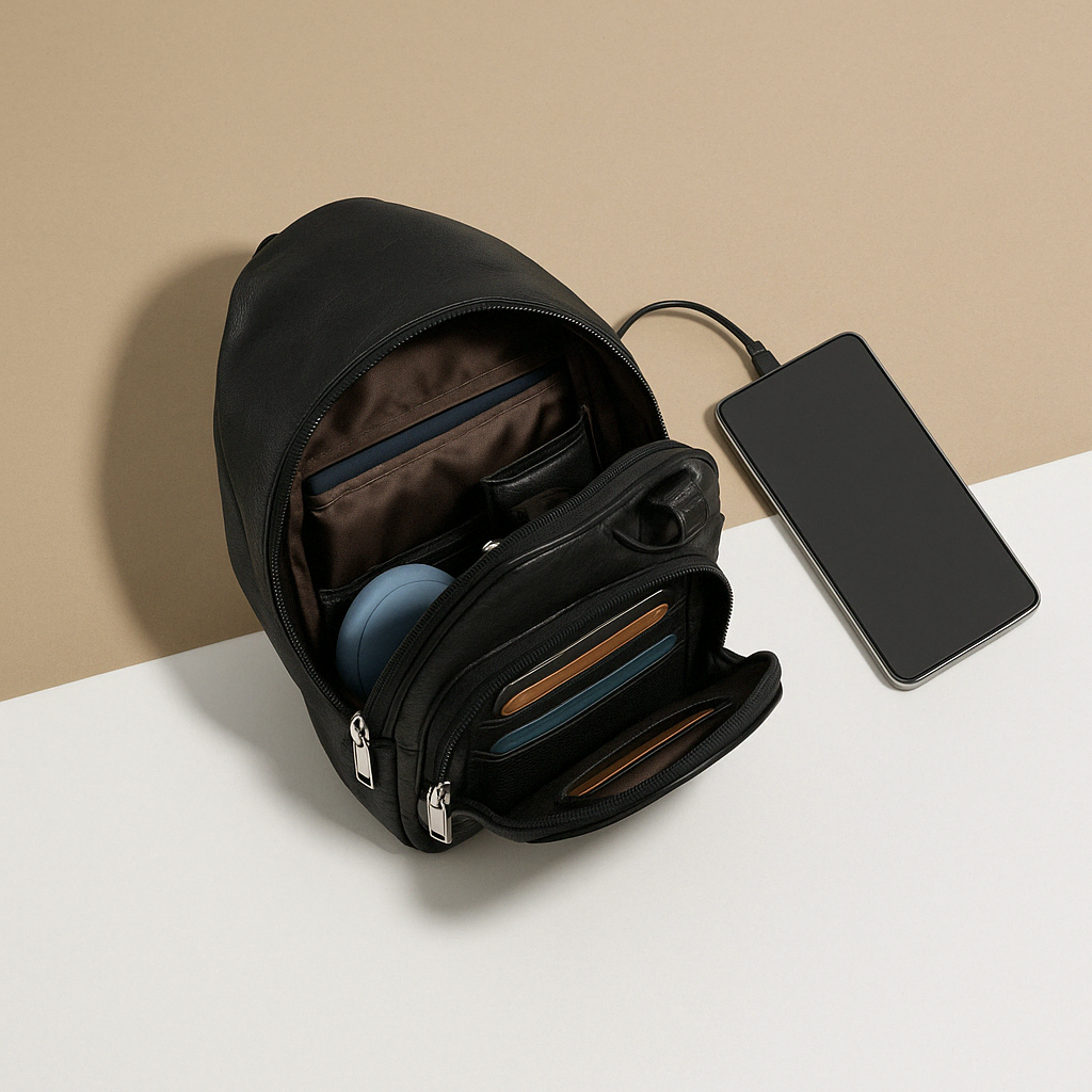 Classy leather anti-theft crossbody bag | Declan
