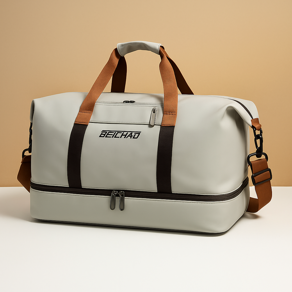 Water-resistant commuter duffle bag with shoe compartment | Isla