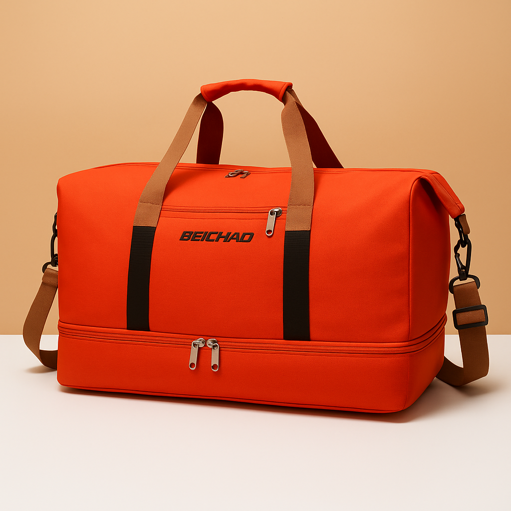 Water-resistant commuter duffle bag with shoe compartment | Isla