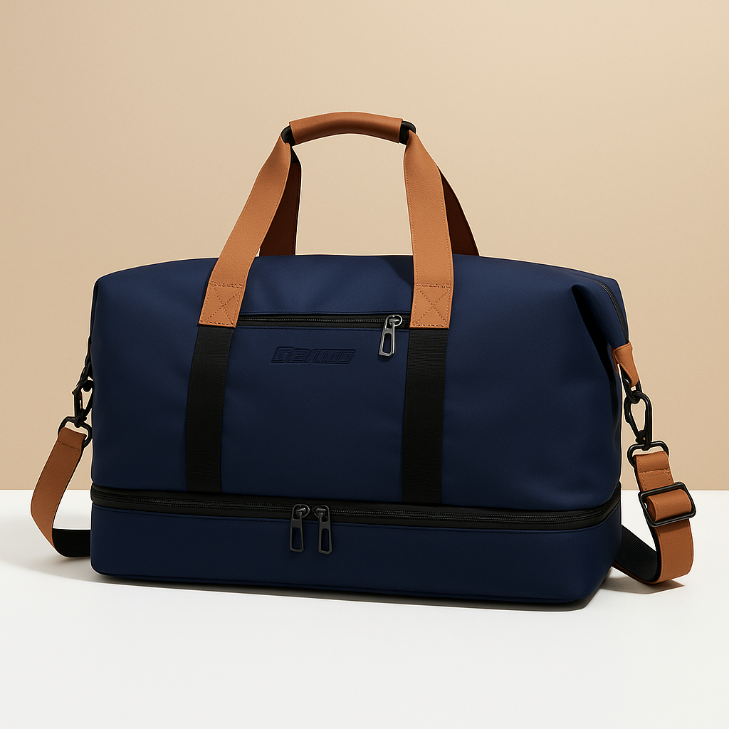 Water-resistant commuter duffle bag with shoe compartment | Isla
