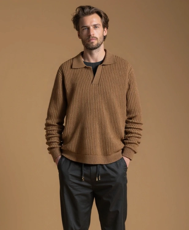 Polyester Sweater with V-Neck - Rowan