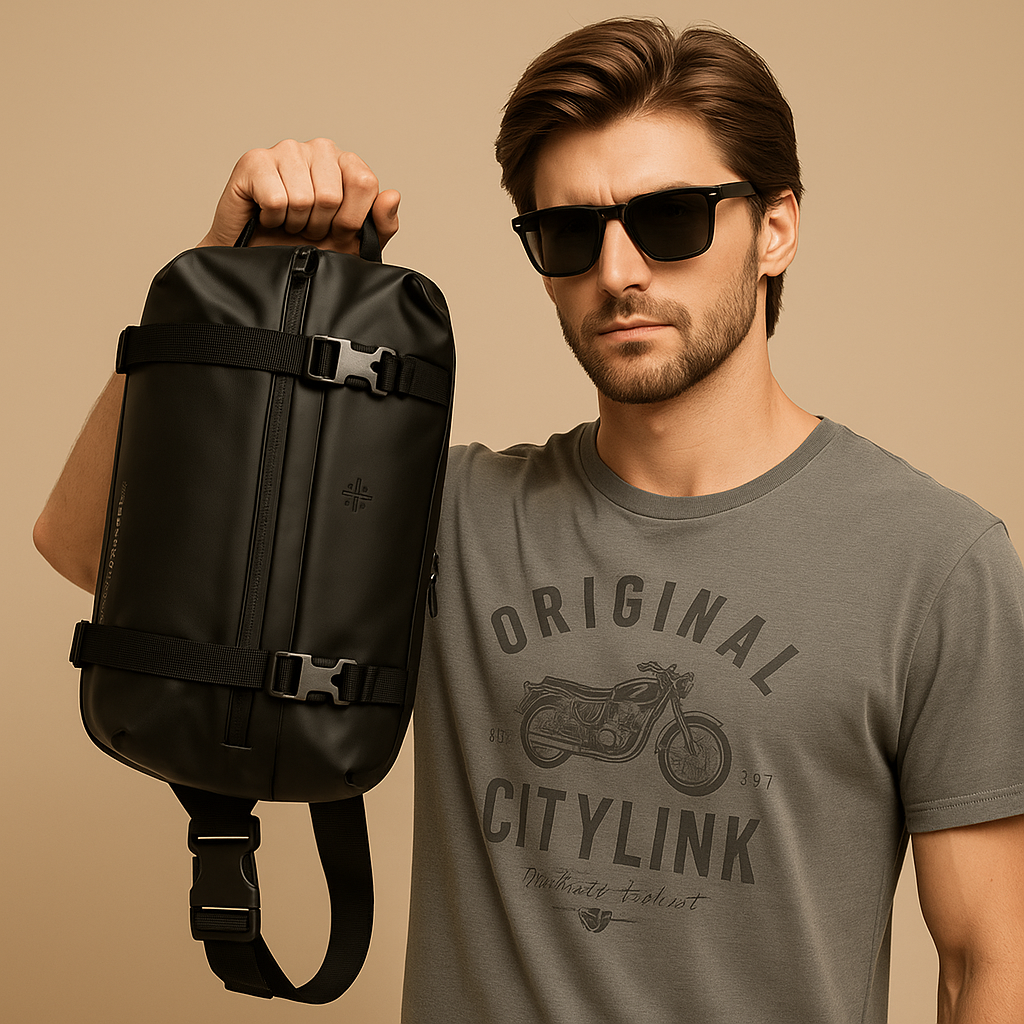 Expandable anti-theft chest bag with USB port | Braxton