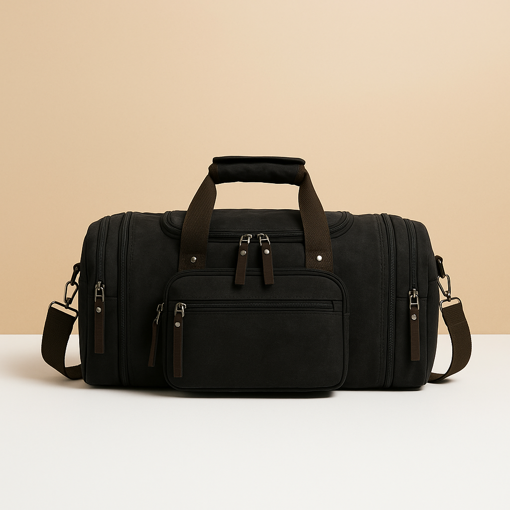 Expandable cotton duffle bag with compartments | Patrick