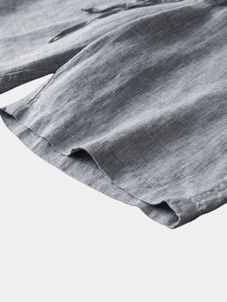 Gray Marine Linen Shorts - Rowan
