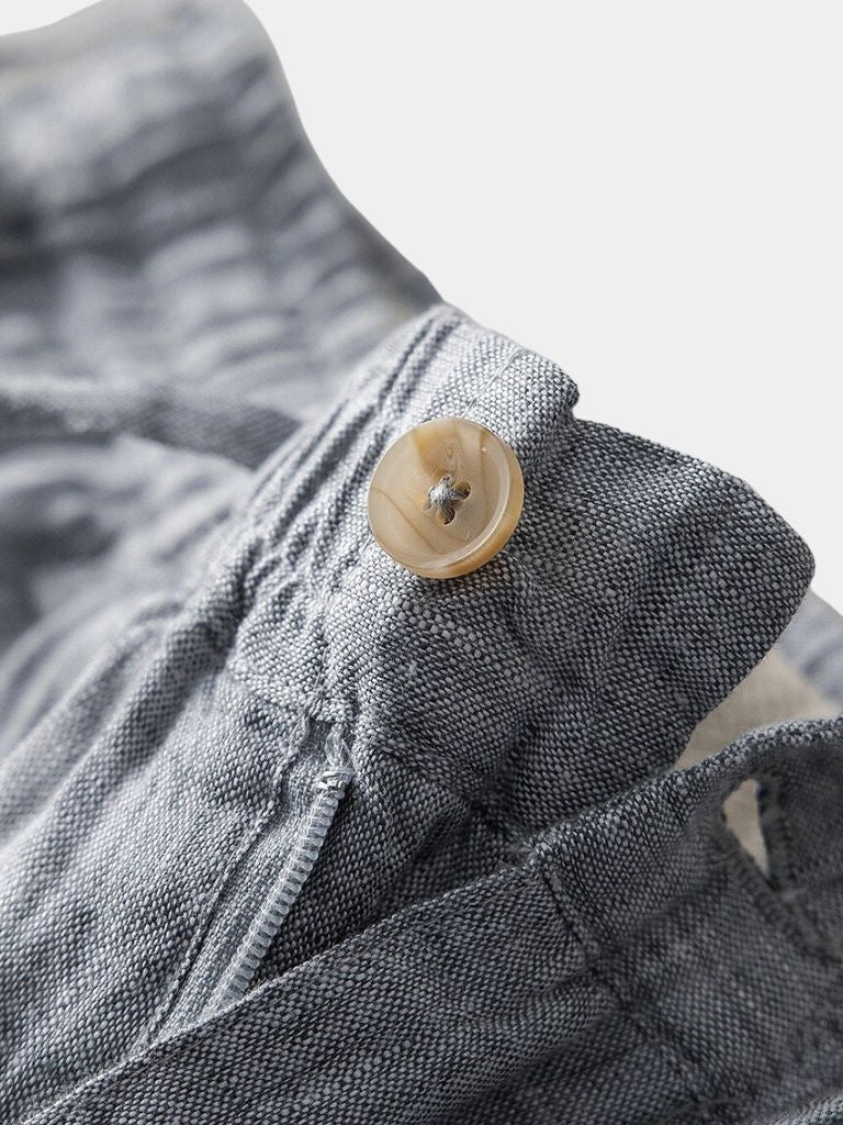 Gray Marine Linen Shorts - Rowan