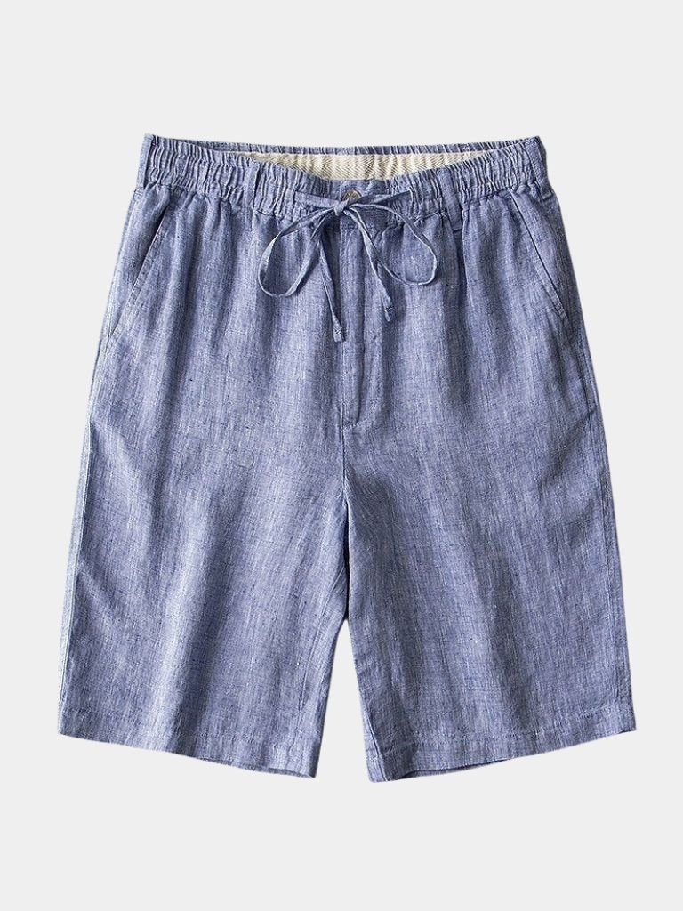 Gray Marine Linen Shorts - Rowan