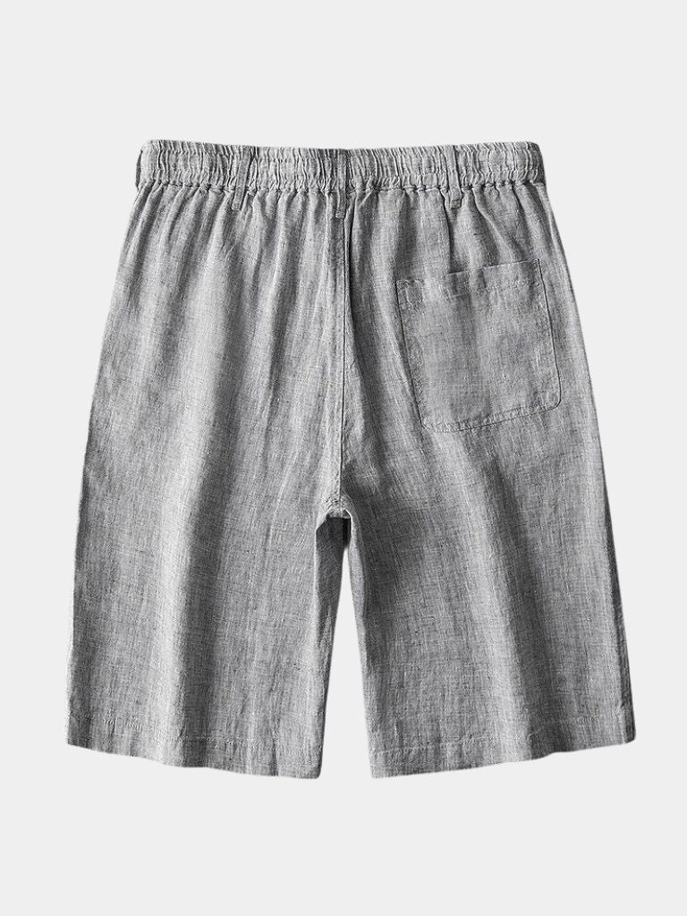 Gray Marine Linen Shorts - Rowan