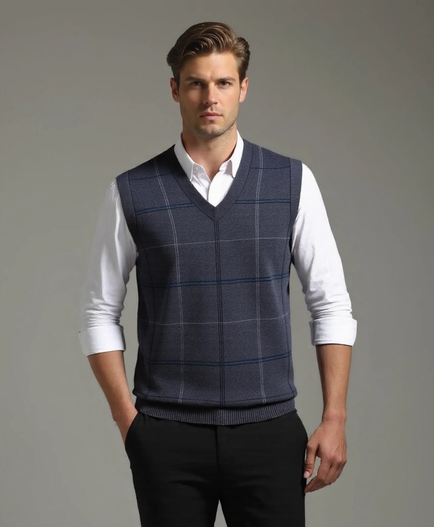 Kinit Plaid Academic Vest - Rowan