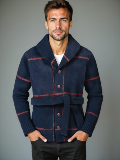 Knitted Coat with Belt Rome - Rowan