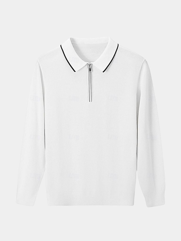Ivory Elite Long Sleeve Polo – Rowan