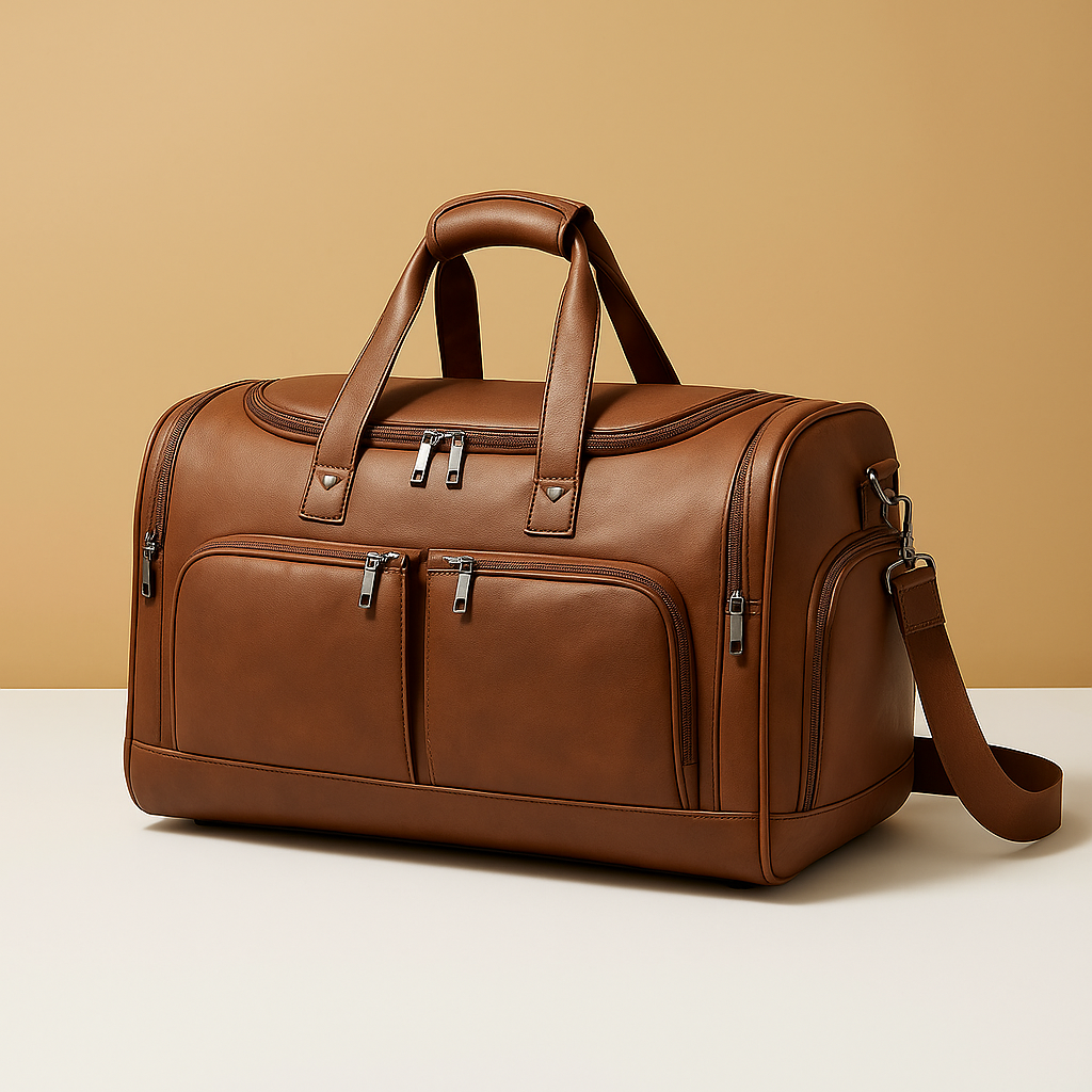 Leather travel duffle bag with shoe compartment | Franklin