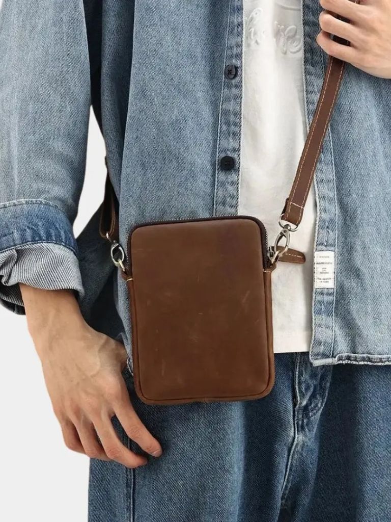 Rowan Minimalist Leather Crossbody Bag