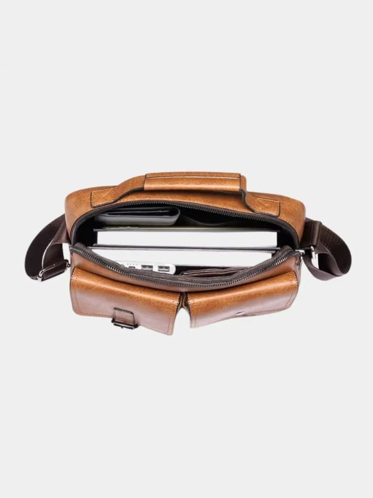 Rowan Vintage-Inspired Square Leather Crossbody Bag