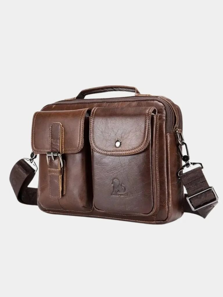 Rowan Vintage-Inspired Square Leather Crossbody Bag